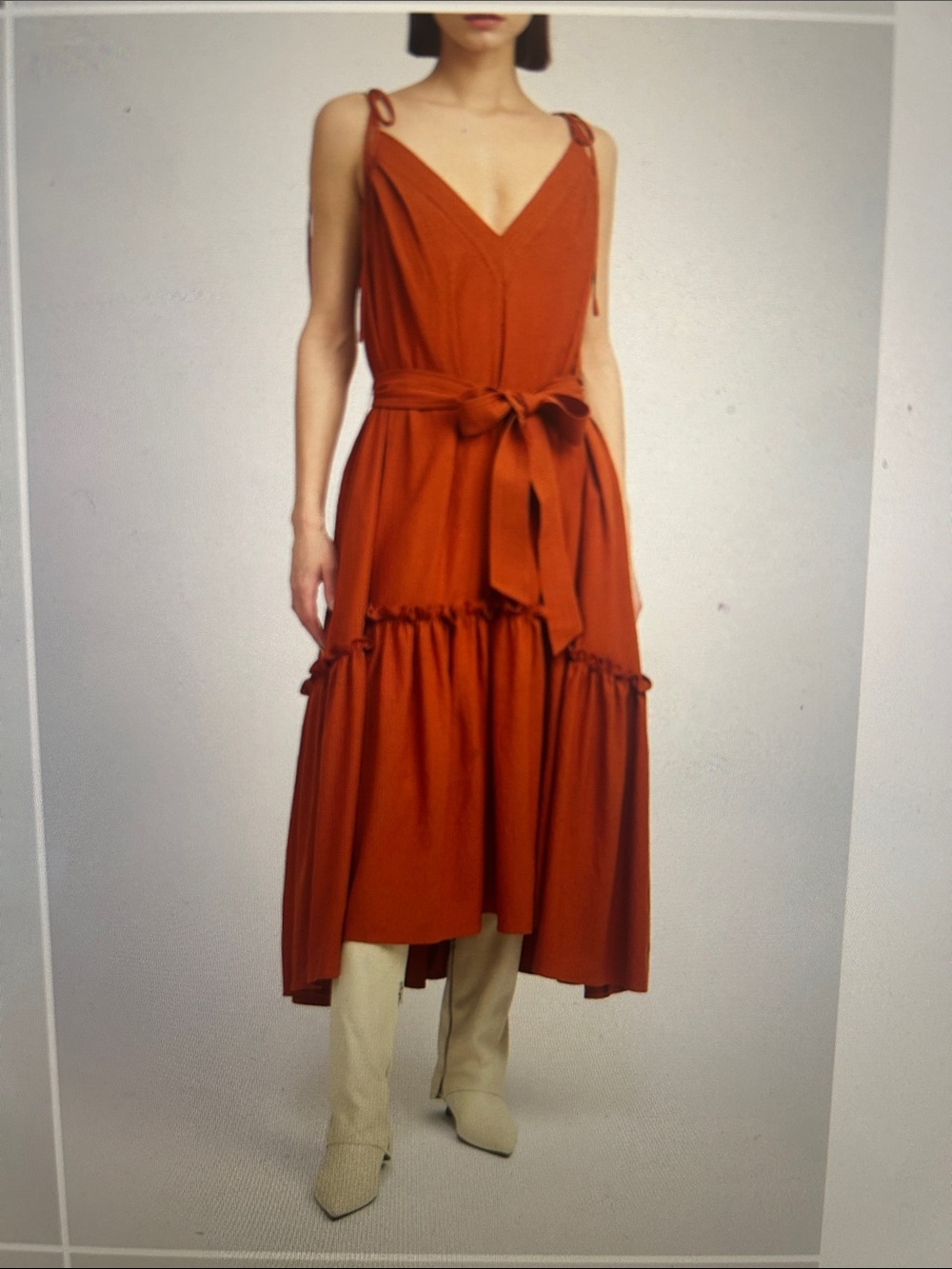 En Saison Itzel Tiered Midi Dress - Small